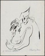 Jánossy Ferenc (1926-1983): Harlequin Szerelme Tus, Papír, Jelzett, 32x24 Cm - Sonstige & Ohne Zuordnung