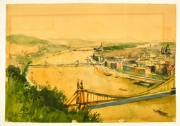 Max Hermann Mahlmann (1912-2000): Budapest. Akvarell, Jelzett. A Kép Szélén Sérülésekkel / Watercolor, Signed, With Some - Sonstige & Ohne Zuordnung