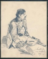 1917 Márton Ferenc (1884-1940): A Háború Sérültje.  Ceruza. Papír, Jelzett- 24x20  Cm - Sonstige & Ohne Zuordnung