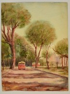 Sostarics Lajos (1896-1968): Városliget, Akvarell, Papír, Jelzés Nélkül30,5×23,5 Cm - Sonstige & Ohne Zuordnung
