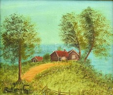 Zórkoczy Jelzéssel: Házak. Olaj, Vászon, Keretben, 22×26 Cm - Sonstige & Ohne Zuordnung