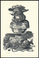 Piet Van Roemnburg (?-?): Ex Libris Etienne Nijs. Fametszet, Papír, Jelzett, A Dúcon, 12×8 Cm - Sonstige & Ohne Zuordnung