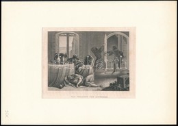 Sváb Fülöp Halála  Acélmetszet Paszpartuban / Death Of Swabish Philip. Steel Engraving. 14x11 Cm - Stiche & Gravuren