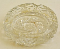 Ólomkristály Hamutartó, Metszett, Minimális Csorbával, D: 12 Cm - Glass & Crystal