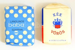 Cca 1970 Eredeti, Bontatlan, Kék-Vörös,és Baba Szappanok / Original Vintage Soaps - Sonstige & Ohne Zuordnung