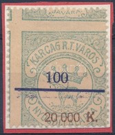 1925 Karcag R.T.V. Okirati 48 Sz. Illetékbélyeg Dupla Képbe Fogazással - Non Classificati