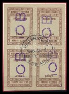 1946 Kiskunfélegyháza R.T.V 157 Sz. Okirati Illetékbélyeg Négyestömbben (9.000) - Non Classificati