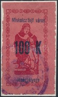 1922 Miskolc ínség Bélyeg 100K Thjf Után Nincs Pont Tévnyomat (7.500) - Ohne Zuordnung