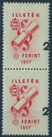 ** 1957 2Ft Függőleges Pár Erősen Eltolódott értékszámokkal / 2Ft Pair With Strongly Shifted Numerals - Ohne Zuordnung