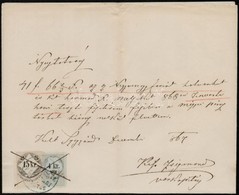 1867 Nyugtatvány 1866 4kr (MPIK 122A 36.000) + 15kr (MPIK 127c) Okmánybélyegekkel / Document With Fiscal Stamps - Ohne Zuordnung