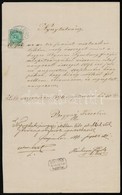 1896 Nyugtatvány Elmosódott Középrészű 7kr Okmánybélyeggel / 7kr Fiscal Stamp With Blurry Middle Part On Document - Ohne Zuordnung