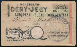 1921 Budapesti (Budai) Torna Egylet Korcsolya Idényjegy , Fényképpel, 11x6,5 Cm - Ohne Zuordnung
