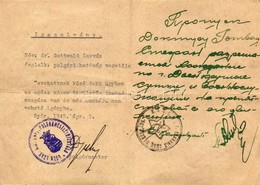 1945 Győr, A Polgármester (Dr Velsz Aladás) által Aláírt Szabad Mozgásra Jogosító Magyar-orosz Kétnyelvű Igazolvány / Hu - Non Classificati