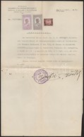 1932 Ion Popescu-Voiteşti Román Tudós Aláírt Igazolása Szörényi Erzsébet (1904-1987) Geológusnak Borítékkal / Autograph  - Sonstige & Ohne Zuordnung