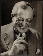 1936 Kerny István (1879-1963) Fotóművészt ábrázoló Portré, Kerny Jolán Felvétele, Feliratozott Vintage Fotó, 35x27 Cm - Sonstige & Ohne Zuordnung