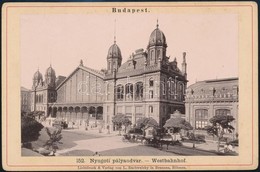 Cca 1900 Budapest, Nyugati Pályaudvar, Villamos, Fénynyomat, L. Rachwalsky, Kartonra Kasírozva, 9x13,5 Cm - Sonstige & Ohne Zuordnung