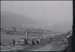 1945 Budapest, A Kossuth Híd építése, Vintage Diapozitív Felvétel Kerny István (1879-1963) Budapesti Fotóművész Hagyaték - Sonstige & Ohne Zuordnung