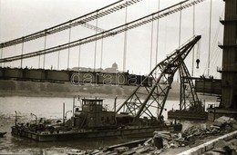 Cca 1964 Budapest, épül Az Erzsébet Híd, 4 Db Szabadon Felhasználható Vintage Negatív, 24x36 Mm - Sonstige & Ohne Zuordnung