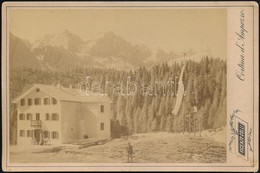 Cca 1900 Cortina D'Ampezzo (Dél-Tirol) Hotel Tre Croci, Keményhátú Fotó Vicenzo Colli Műterméből / South Tirol, Hotel, P - Sonstige & Ohne Zuordnung