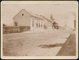 Cca 1890 Balassagyarmat, Andrássy Utca, épülő Református Templom, Kartonra Kasírozva, 8x11 Cm - Sonstige & Ohne Zuordnung