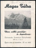 Cca 1920 Tátralomnic, Thern Szálló Reklám Prospektusa, 15,5x12 Cm  / Tatranska Lomnica, Hotel Thern Advertisement Bookle - Werbung