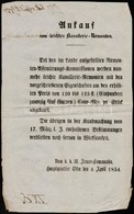 1854 Német Nyelvű Hirdetmény Katonai Lóvásárlás Tárgyában, 36,5x23 Cm - Sonstige & Ohne Zuordnung