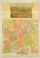 Cca 1910 Bécs Térképe, Névmutatóval, A. Hartleben Kiadása, Hajtás Mentén Szakadás, 73x50 Cm / Map Of Wien, With Small Te - Altri & Non Classificati
