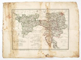 1835 Tirolis, Stájer Ország és Illyria Földképe, Karacs Ferentz, Kissé Viseltes állapotban, 46×33,5 Cm/  1835 Tyrol, Sty - Sonstige & Ohne Zuordnung