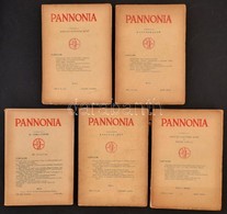 1935-1943 Pannonia Folyóirat 5 Száma: 1935. 4-10. Sz., 1936. 1-3. Sz., 1943 1-2. Számok. Szerk.: Koltay-Kastner Jenő, Pr - Ohne Zuordnung