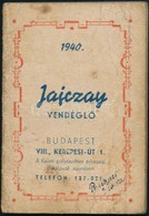 1940 Budapest, Jajczay Vendéglő Reklám Naptára, 11x7,5 Cm - Ohne Zuordnung