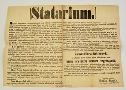 1863 Statáriumot Kihirdető Plakát 63x40 Cm - Other & Unclassified