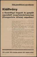 Cca 1933 Hungaristákat Kifigurázó Nyilas Ellenes Plakát. 21x32 Cm - Altri & Non Classificati