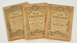 Az Olcsó Könyvtár Sorozat 3 Füzete: Berczik Árpád: Himfy Dalai (1899); Sophokles: Antigone (1891); Sophokles: Oedipus Ki - Ohne Zuordnung