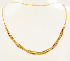 18 Karátos Fonott Arany Nyakék Eredeti Bőr Tokjában. Jelzett. 29,64 G / 18 C Solid Gold Necklace In Original Leather Box - Other & Unclassified