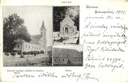 * T3 Bakonybél, Bencés Apátsági Székház és Templom, Szent Kút, Iskola (kopott Sarkak / Worn Corners) - Non Classificati