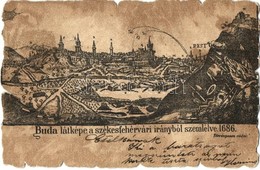 T2/T3 Budapest, Látkép Székesfehérvári Irányból Szemlélve, 1686-ban. Kaucky L. Kiadása Prágában (EK) - Ohne Zuordnung