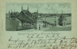 T2 1898 Budapest, Ferenc József Híd (Szabadság Híd). Aigler Rt. Litho - Ohne Zuordnung