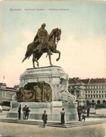 ** T2/T3 Budapest V. Andrássy Gyula Szobor. Taussig A. Kiadása, Nagyobb Méretű Képeslap (14 Cm X 18 Cm) (kopott Sarkak / - Ohne Zuordnung