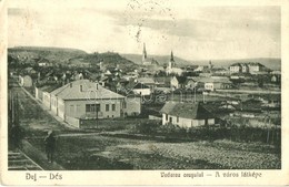 T2/T3 Dés, Dej; Látkép. Medgyesi Lajos Kiadása / General View + 1940 Dés Visszatért So. Stpl. (EK) - Ohne Zuordnung