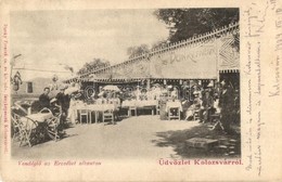 T2 Kolozsvár, Cluj; Vendéglő Az Erzsébet Sétaúton. Dunky Fivérek Kiadása. Hátoldalon Szöveg / Restaurant At The Promenad - Ohne Zuordnung