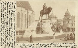 T2 1903 Kolozsvár, Cluj; Mátyás Király Szobra / Statue, Photo - Ohne Zuordnung