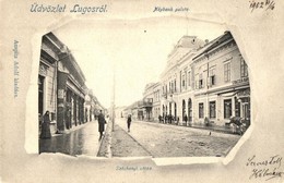 * T3/T4 Lugos, Lugoj; Széchenyi Utca, Népbank Palota, Strasser Kávéház. Auspitz Adolf Kiadása / Street, Bank Palace, Caf - Ohne Zuordnung