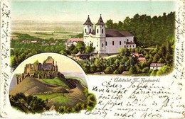 T2/T3 Máriaradna, Radna; Templom, Solymosi Vár / Church, Castle, Litho - Ohne Zuordnung