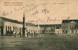 T2/T3 Temesrékás, Recas; Fő Tér, Maitinszky Manó és Társa üzlete, Vendéglő, étterem. Tasch Ferenc Kiadása / Main Square, - Ohne Zuordnung