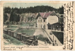 T2/T3 Tusnádfürdő, Bai Tusnad; Vasútállomás Gőzmozdonnyal. Adler Alfréd / Bahnhof / Railway Station With Locomotive (fl) - Ohne Zuordnung