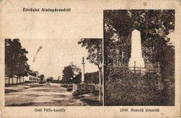 * T3 Alsónyárasd,  Dolné Topolníky; Gróf Pálfy Kastély, 1849-es Honvéd Síremlék / Castle, Military Heroes Monument (Rb) - Ohne Zuordnung