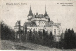 T2 Bajmóc, Bojnice; Gróf Pálffy Várkastély + 'Privigye P.U.' Pecsét A Hátoldalon / Schloss / Castle + 'Privigye P.U.' St - Unclassified