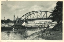 T2/T3 Komárom, Komárno; Kikötő és Híd, Uszály / Port And Bridge, Barge (EK) - Ohne Zuordnung