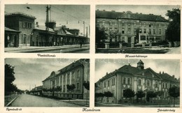 T2 Komárom, Komárno; Vasútállomás, Huszár Laktanya, Járásbíróság, Igmándi Utca / Railway Station, Barracks, Court, Stree - Ohne Zuordnung