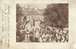 1914 Nagyszombat, Tyrnau, Trnava; Augusztus 20-ai ünnepség (?), Körmenet / National Holiday Procession. Photo (kis Szaka - Ohne Zuordnung